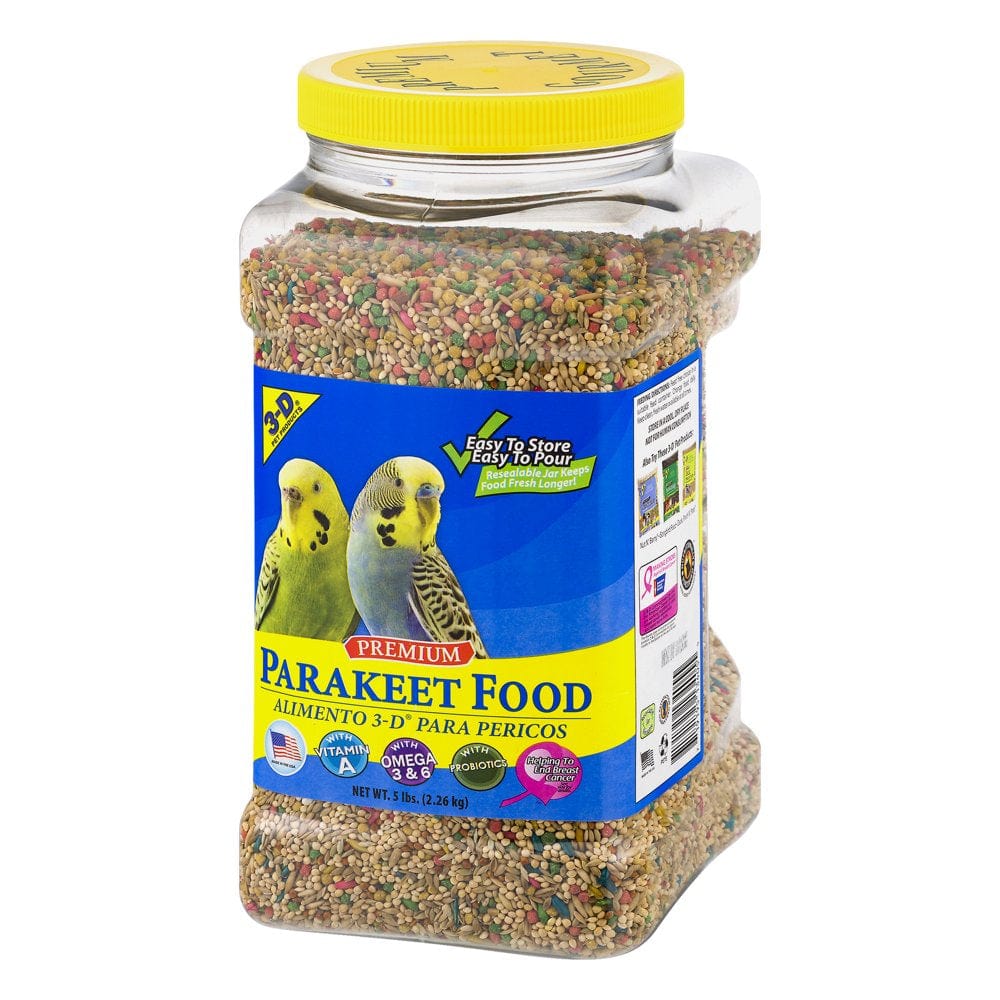 3-D Pet Products Premium Parakeet Bird Food, Seeds; 5 Lb. Jar Animals & Pet Supplies > Pet Supplies > Bird Supplies > Bird Food D & D Commodities   