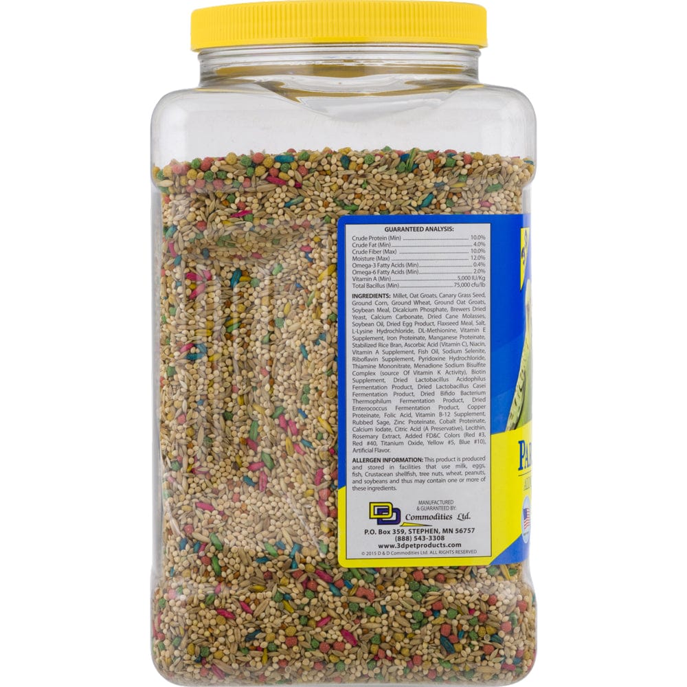 3-D Pet Products Premium Parakeet Bird Food, Seeds; 5 Lb. Jar Animals & Pet Supplies > Pet Supplies > Bird Supplies > Bird Food D & D Commodities   