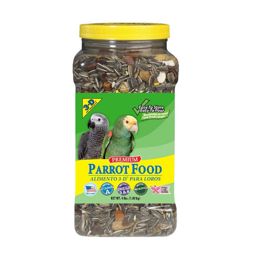 3-D Pet Products Premium Parrot Bird Food, Seeds, 4 Lb. Jar Animals & Pet Supplies > Pet Supplies > Bird Supplies > Bird Food D & D Commodities   