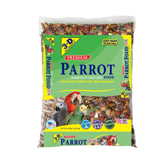 3-D Pet Products Premium Parrot Bird Food, Seeds; 8 Lb. Bag Animals & Pet Supplies > Pet Supplies > Bird Supplies > Bird Food D & D Commodities   