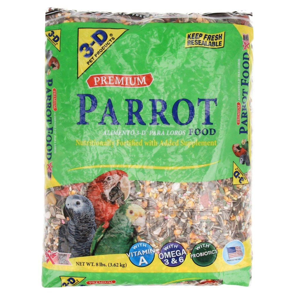 3-D Pet Products Premium Parrot Bird Food, Seeds; 8 Lb. Bag Animals & Pet Supplies > Pet Supplies > Bird Supplies > Bird Food D & D Commodities   