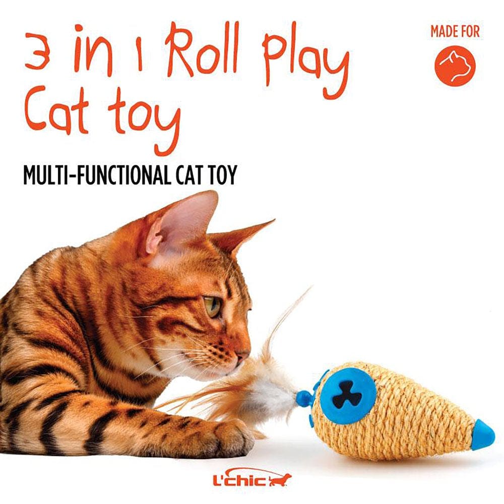 3 in 1 Multi-Functional Cat Toy, round Shape in Orange Animals & Pet Supplies > Pet Supplies > Cat Supplies > Cat Toys L'chic   