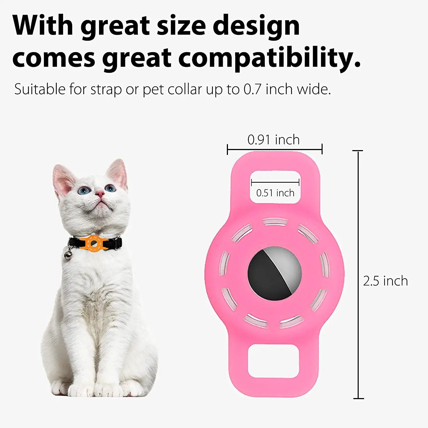 3-Pack Airtag Cat Collar Holder for Apple Airtag 2021, Silicone Airtag Protective Case for Puppy Collar, Anti-Lost Airtag Dog Collar Holder with Screen Protectors Electronics > GPS Accessories > GPS Cases Fretime   