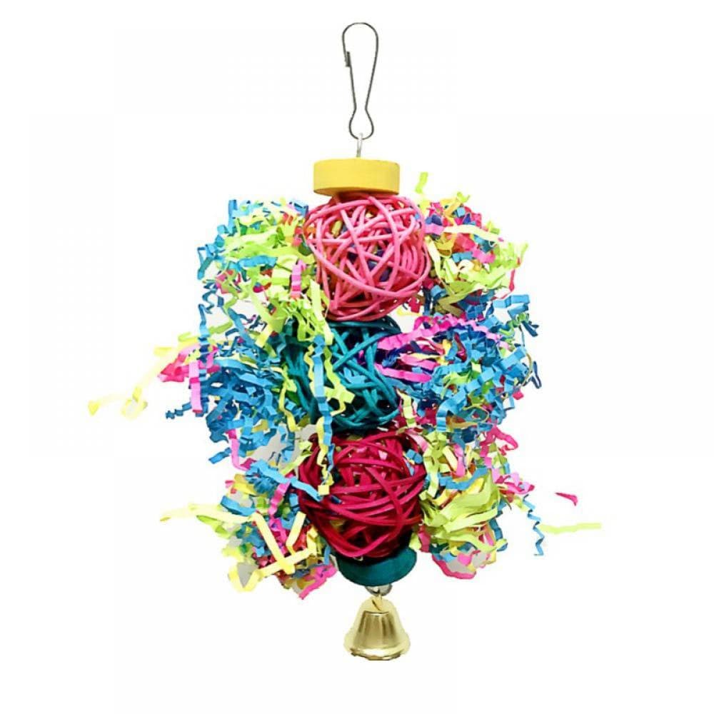 3 Pack Bird Chewing Toys, Colorful Parrot Foraging Shredder Toys Hanging Foraging Swing Toys for Parakeet, Conure, Cockatiel, Mynah, Love Birds, Finch, Small & Medium Pet Birds