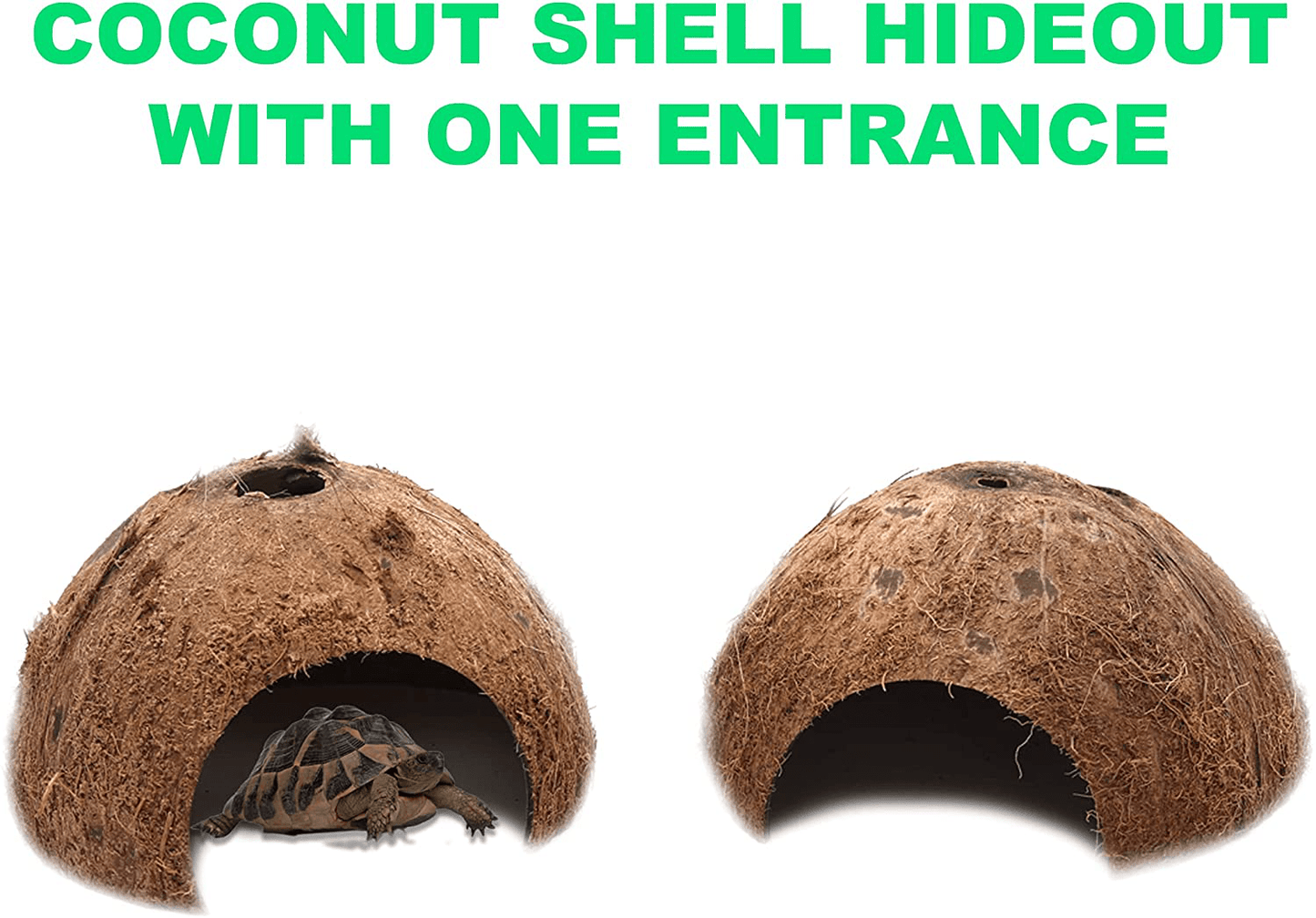 3-Pack Coconut Shell Hideouts for Reptiles Amphibians (Fishes Bearded Dragons Hamster Tortoise Hermit Crab) Animals & Pet Supplies > Pet Supplies > Reptile & Amphibian Supplies > Reptile & Amphibian Habitat Accessories TonGass   