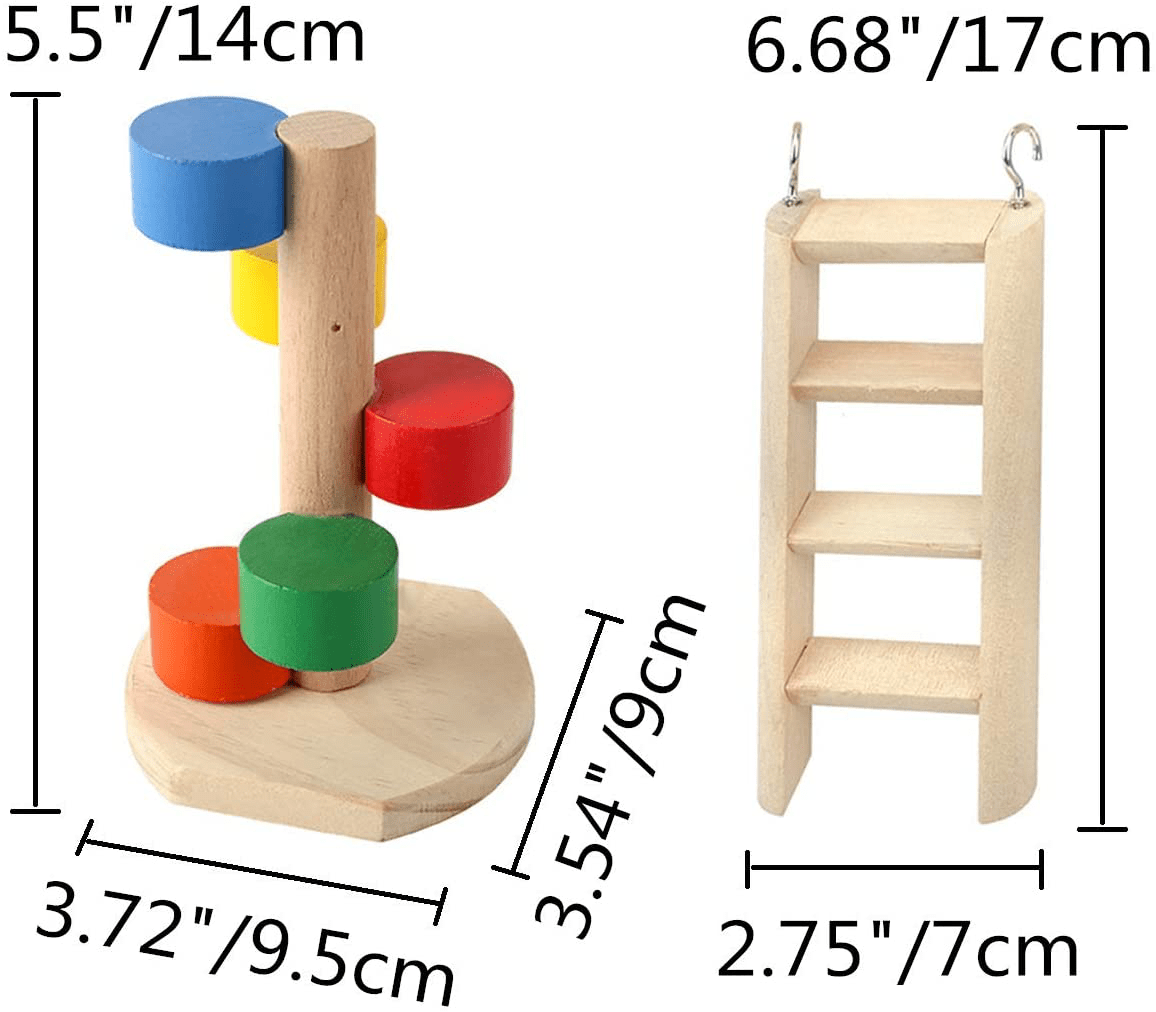 3 Pack Hamster Climbing Toy Wooden Swing Ladder and Resting Platform for Dwarf Hamster Animals & Pet Supplies > Pet Supplies > Small Animal Supplies > Small Animal Habitat Accessories Wontee   