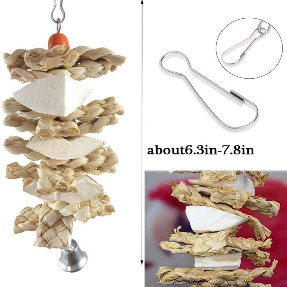 3 Pack Parrot Toys Chewing Bird Toy Cuttle Bone Beak Grinding Cage Hanging Bell Toys for African Greys Conure Eclectus Budgies Parakeet Cockatiel Animals & Pet Supplies > Pet Supplies > Bird Supplies > Bird Toys COSARRETY   