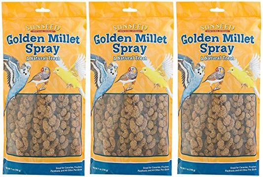 (3 Pack) Sun Seed Company Millet Spray Treats - 4-Ounce Each Animals & Pet Supplies > Pet Supplies > Bird Supplies > Bird Treats SunSeed   