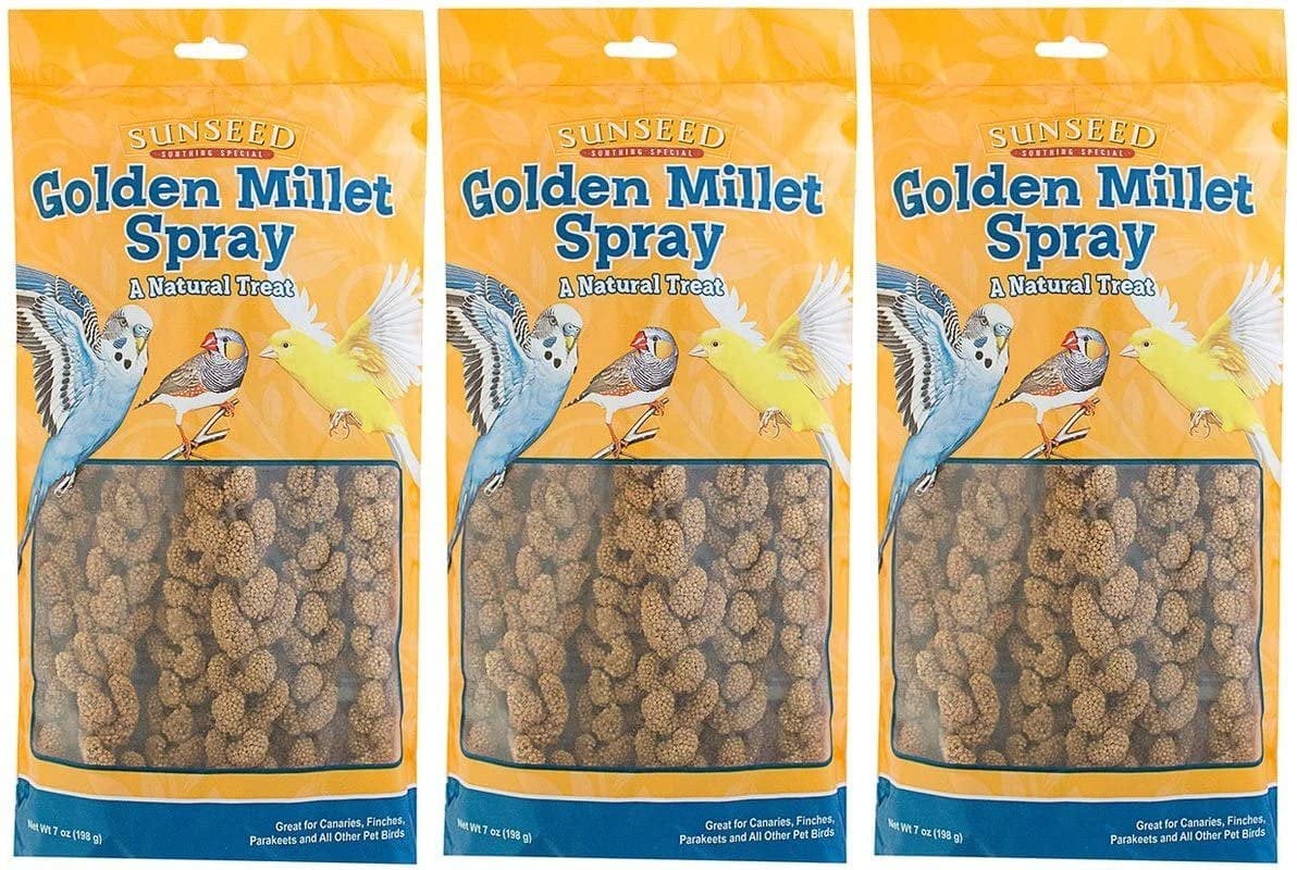 (3 Pack) Sun Seed Company Millet Spray Treats - 4-Ounce Each Animals & Pet Supplies > Pet Supplies > Bird Supplies > Bird Treats SunSeed   