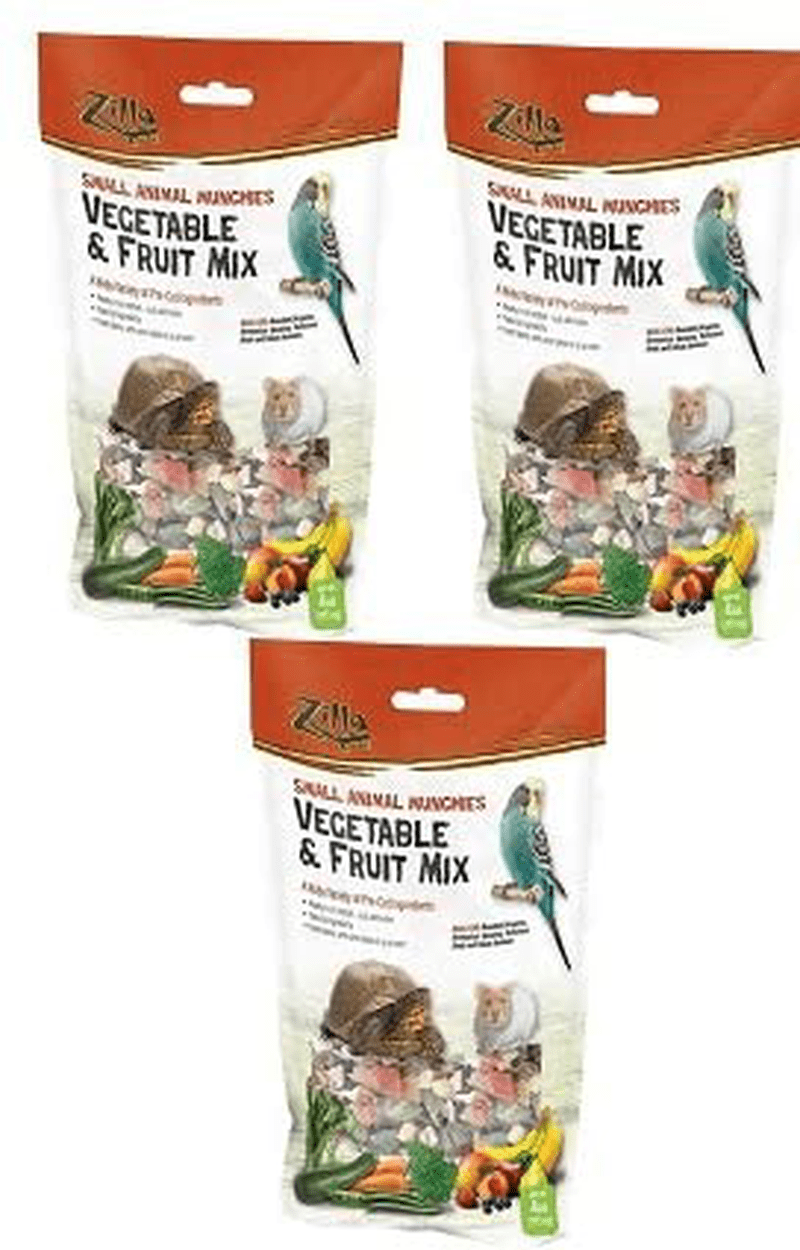 (3 Pack) Zilla Reptile Food Munchies Vegetable & Fruit Mix, 4 Ounces Each