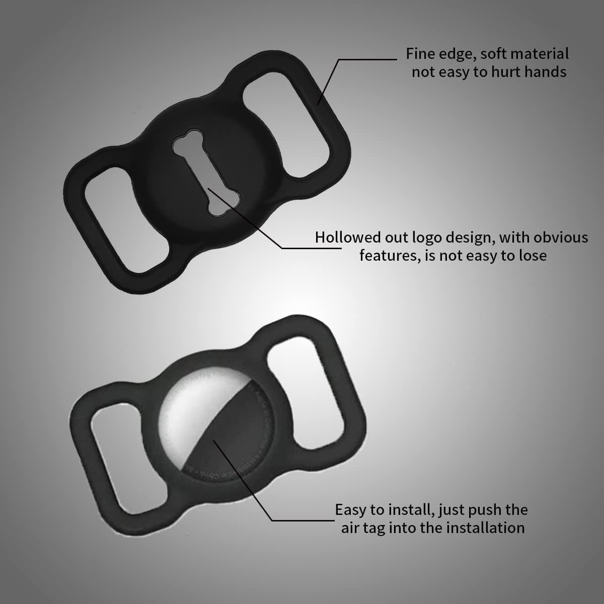 3 Packs Airtag Dog Collar Holder Waterproof, Silicone Dog Airtag Holder with Cute Bone Pattern, Portable Anti-Lost Airtag Holder for Pets Collar Cat Backpack Electronics > GPS Accessories > GPS Cases ximecrto   