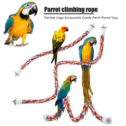 3 Packs Bird Rope Toys, Bird Spiral Rope Perch, Cotton Parrot Swing Climbing Standing Toys, 3 Pcs/40Cm+60Cm+80Cm Animals & Pet Supplies > Pet Supplies > Bird Supplies > Bird Toys YOMI   