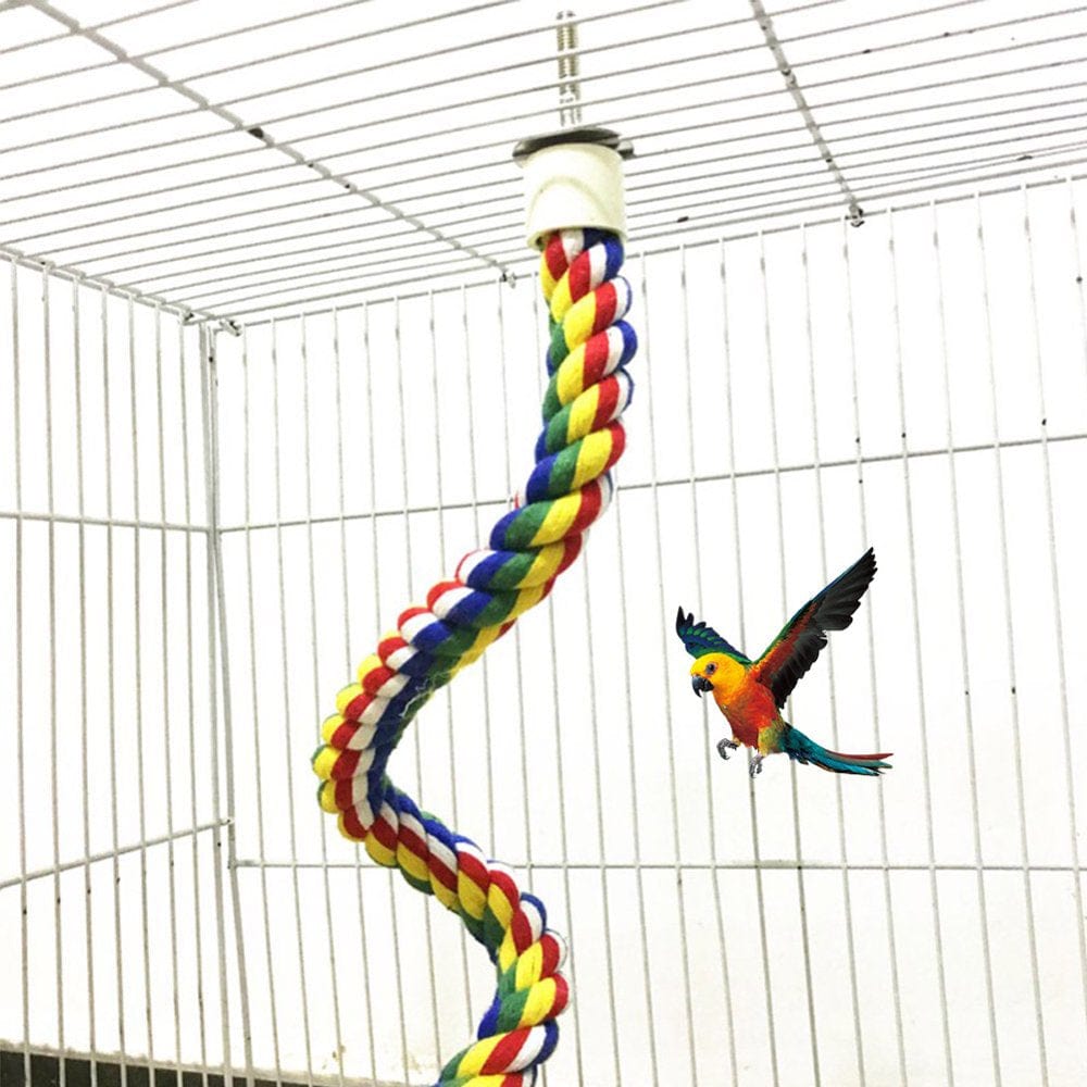 3 Packs Bird Rope Toys, Bird Spiral Rope Perch, Cotton Parrot Swing Climbing Standing Toys, 3 Pcs/40Cm+60Cm+80Cm Animals & Pet Supplies > Pet Supplies > Bird Supplies > Bird Toys YOMI   