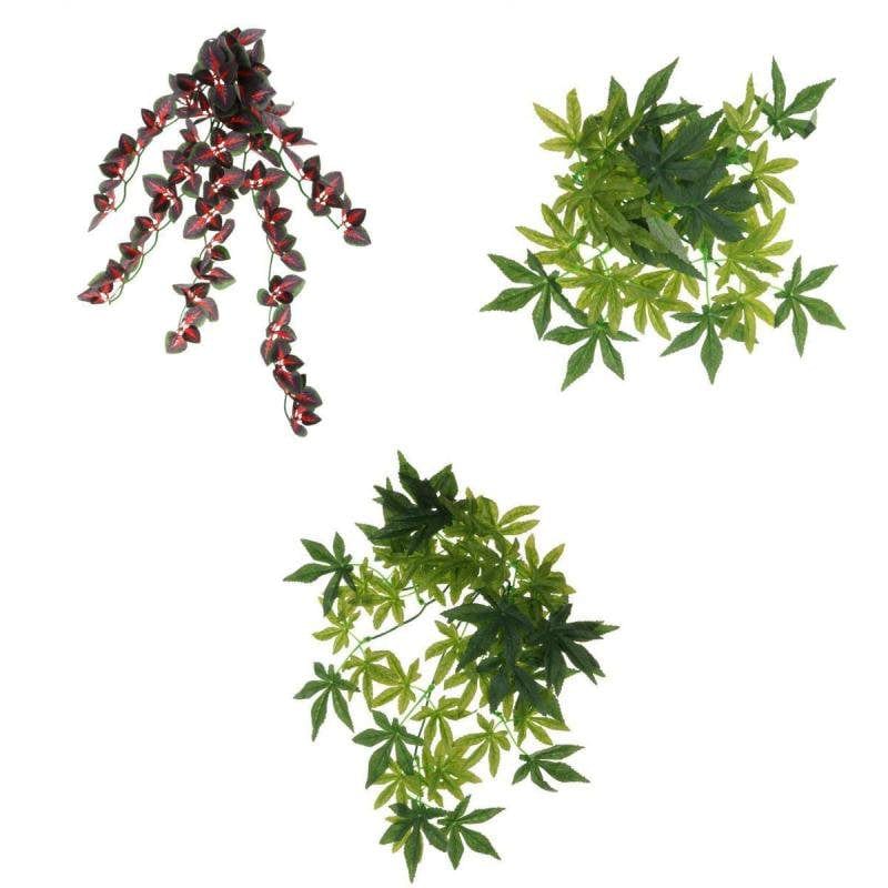 3 Pcs Artificial Ivy Vine & Plant for Reptile Amphibian Green Simulation Plants Pet House Decor Jungle Habitat Animals & Pet Supplies > Pet Supplies > Small Animal Supplies > Small Animal Habitat Accessories Magideal   