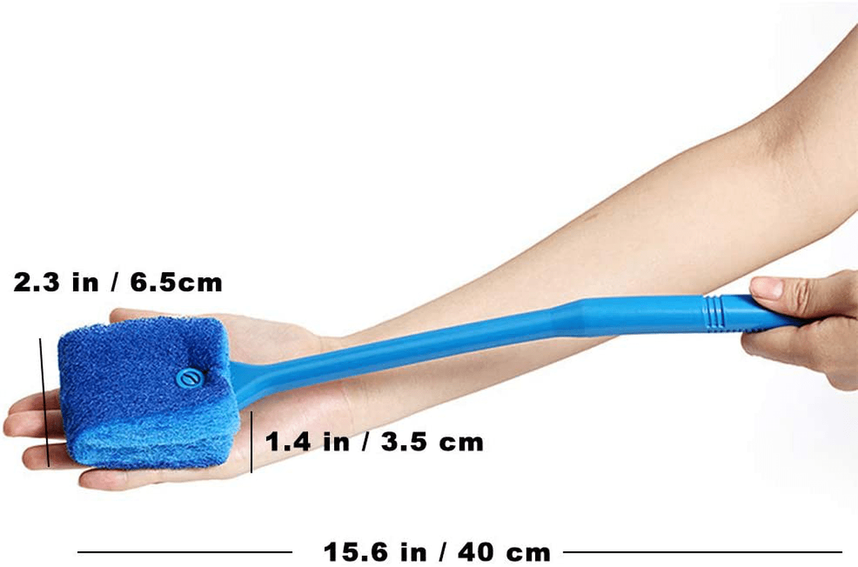 3 PCS Double-Sided Aquarium Fish Tank Algae Cleaning Brush with Non-Slip Handle, Sponge Scrubber Cleaner for Glass Aquariums and Home Kitchen