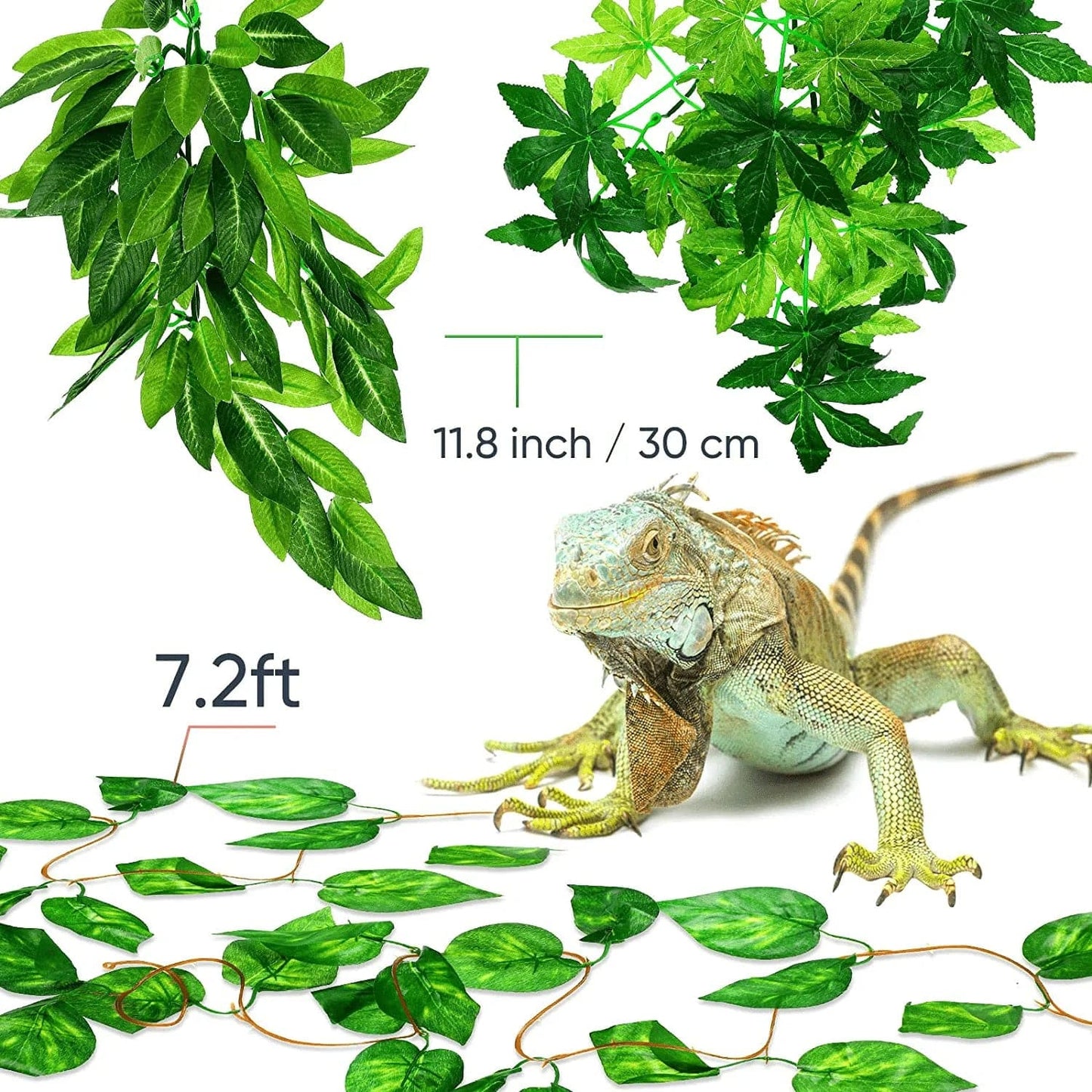 3 Pieces 12 Inch Reptile Plants Set Artificial Hanging Silk Terrarium Plant Artificial Money Plant Hanging Vines with Suction Cups for Lizards Bearded Dragons Snake Geckos Hermit Crab Tank Decor Animals & Pet Supplies > Pet Supplies > Reptile & Amphibian Supplies > Reptile & Amphibian Habitat Accessories Syhood   