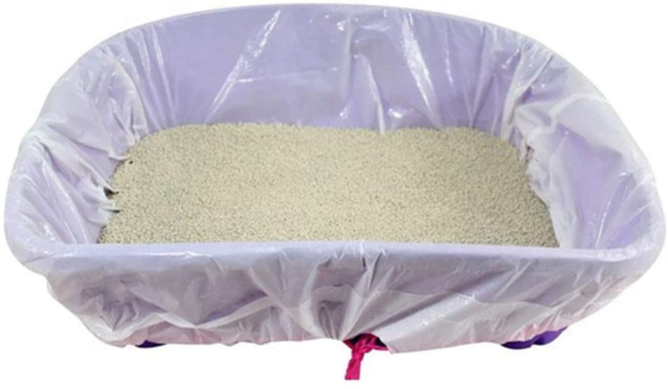 30 Cat Litter Box Liners Large Duty with Drawstring, Super Thick Tear Resistant Cat Liners for Most Size Litter Boxes