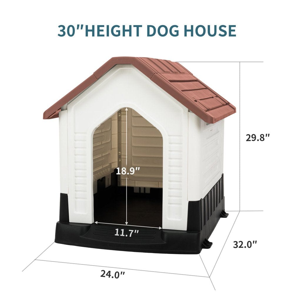 30" Height Plastic Pet Dog House with Air Vents and Elevated Floor Animals & Pet Supplies > Pet Supplies > Dog Supplies > Dog Houses EdenBranch   