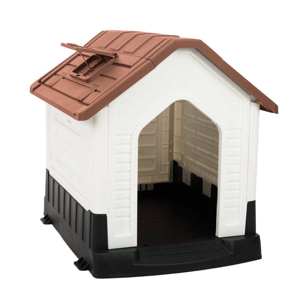 30" Height Plastic Pet Dog House with Air Vents and Elevated Floor Animals & Pet Supplies > Pet Supplies > Dog Supplies > Dog Houses EdenBranch Brown  