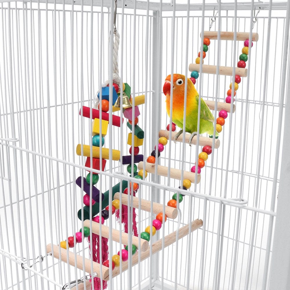 30 Inch Height Wrought Iron Bird Cage with Rolling Stand for Parrots Conure Lovebird Cockatiel Animals & Pet Supplies > Pet Supplies > Bird Supplies > Bird Cages & Stands AnFeng   