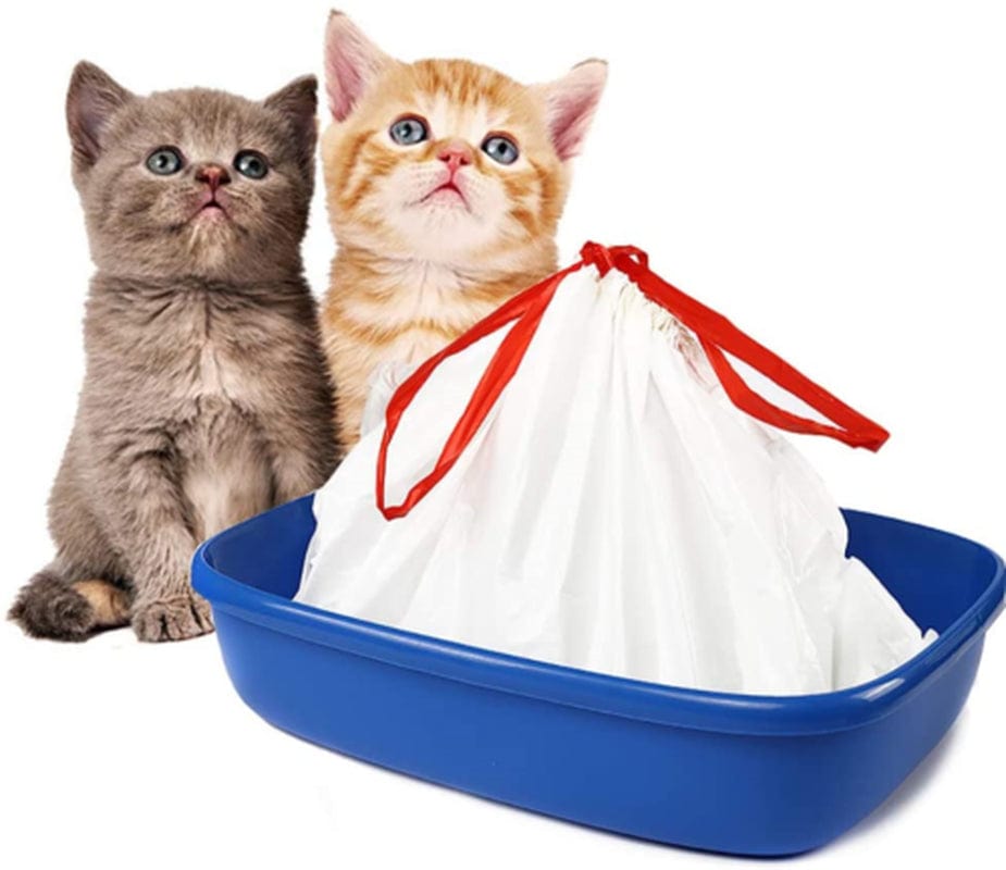 30 Pcs Cat Litter Box Liners,Drawstring Litter Liner Bags for Litter Box, Cat Litter Pan Liners,Heavy Duty Litter Liners Pet Cat