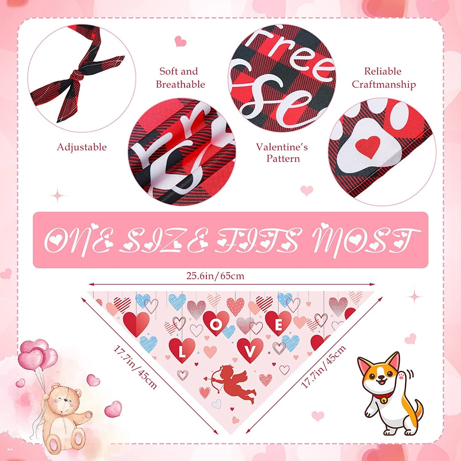 30 Pieces Valentine'S Day Dog Bandanas Valentine'S Dog Bibs Holiday Pet Costume Dog Cat Valentine'S Day Outfit Triangle Scarf Kerchief for Small to Medium Pet Animals & Pet Supplies > Pet Supplies > Dog Supplies > Dog Apparel Kigeli   