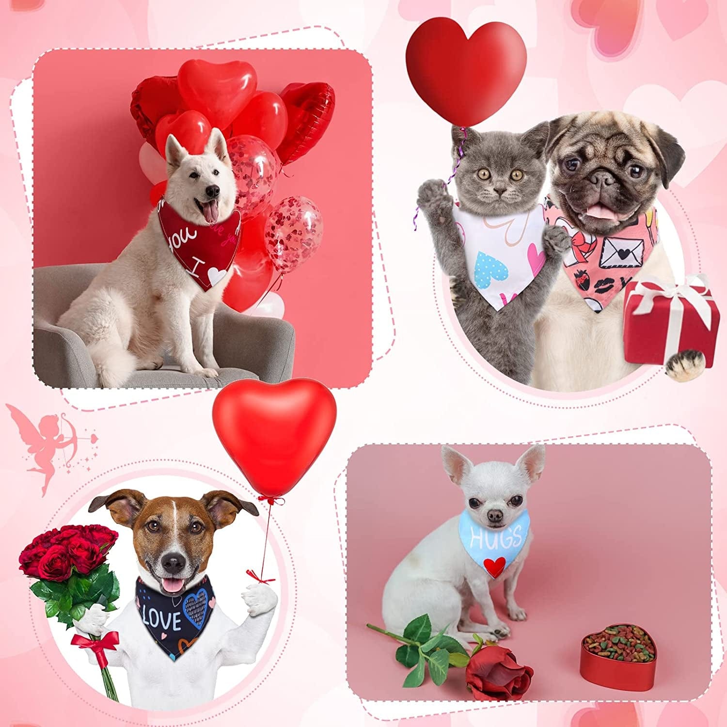 30 Pieces Valentine'S Day Dog Bandanas Valentine'S Dog Bibs Holiday Pet Costume Dog Cat Valentine'S Day Outfit Triangle Scarf Kerchief for Small to Medium Pet Animals & Pet Supplies > Pet Supplies > Dog Supplies > Dog Apparel Kigeli   