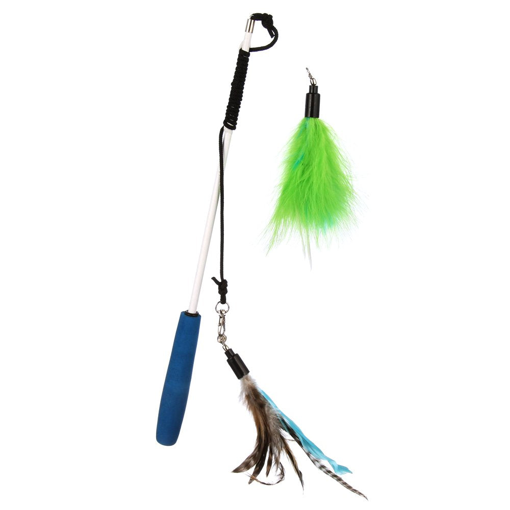 Pet Fit for Life Retractable Wand with 2 Feathers for Your Cat and Kitten - Cat Toy Interactive Cat Wand Animals & Pet Supplies > Pet Supplies > Cat Supplies > Cat Toys Equipt4 LLC   