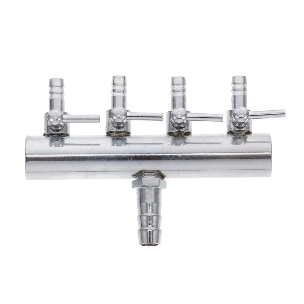 NUOLUX 4 Ways 8 to 4MM Stainless Steel Aquarium Outlet Inline Air Pump Flow Lever Control Manifold Splitter Switch Tap Oxygen Tube Distributor Silver Animals & Pet Supplies > Pet Supplies > Fish Supplies > Aquarium & Pond Tubing NUOLUX   