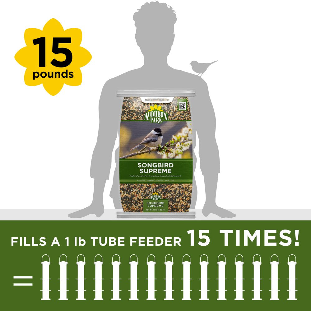 Audubon Park Songbird Supreme Wild Bird Food, 15 Lbs. Animals & Pet Supplies > Pet Supplies > Bird Supplies > Bird Food Global Harvest Foods Ltd.   