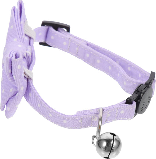 POPETPOP Dog Accessories Pet Dogs Collar Cat Neck Tie Adjustable Dog Collar Pets Bow Tie Cotton Neck Collar Bows Animals & Pet Supplies > Pet Supplies > Dog Supplies > Dog Apparel POPETPOP Lavender  