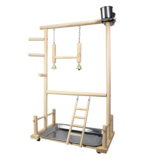 Parrots Play Score Bird Playground Wooden P^Erch Gym Stand Playpen Ladder with Toy Exercise Playgym Animals & Pet Supplies > Pet Supplies > Bird Supplies > Bird Ladders & Perches YIWULA   