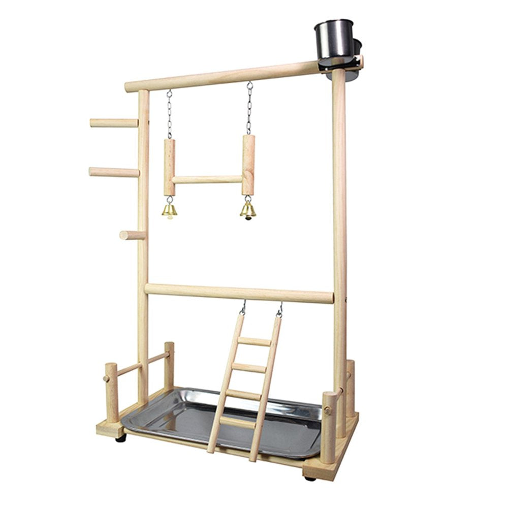 Bowake Parrots Play Score Bird Playground Wooden P^Erch Gym Stand Playpen Ladder with Toy Exercise Playgym Animals & Pet Supplies > Pet Supplies > Bird Supplies > Bird Ladders & Perches Bowake   