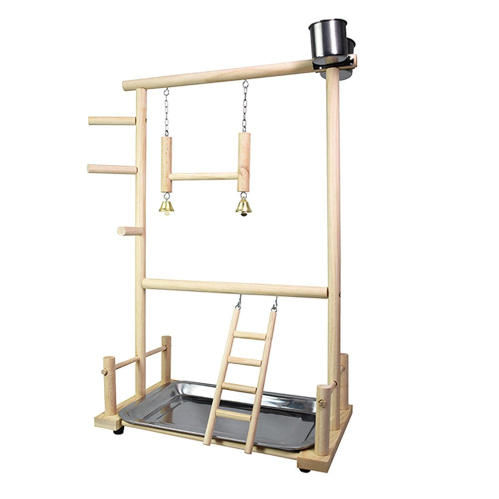 VOSS Parrots Play Score Bird Playground Wooden P^Erch Gym Stand Playpen Ladder with Toy Exercise Playgym Animals & Pet Supplies > Pet Supplies > Bird Supplies > Bird Ladders & Perches Voss   