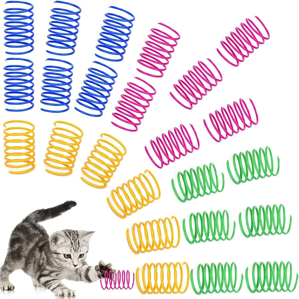 VEGCOO 24Pcs Cat Spring Cat Toys, Colourful Cat Interactive Toys Elastic Cat Spiral Springs for Swatting Bitting Hunting and Active Healthy Play(Random Colour) Animals & Pet Supplies > Pet Supplies > Cat Supplies > Cat Toys LMC-CW-ML002 24pcs  