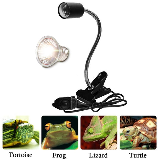 Reptile Aquarium Heat Lamp Turtle Lights Clip,110V Uva Uvb Bulbs 25/75W Basking Lamp Adjustable Holder, Pet Heating Light Lamp for Reptile Turtle Lizard Snake,By BOOBEAUTY  BOOBEAUTY 110V 75W  