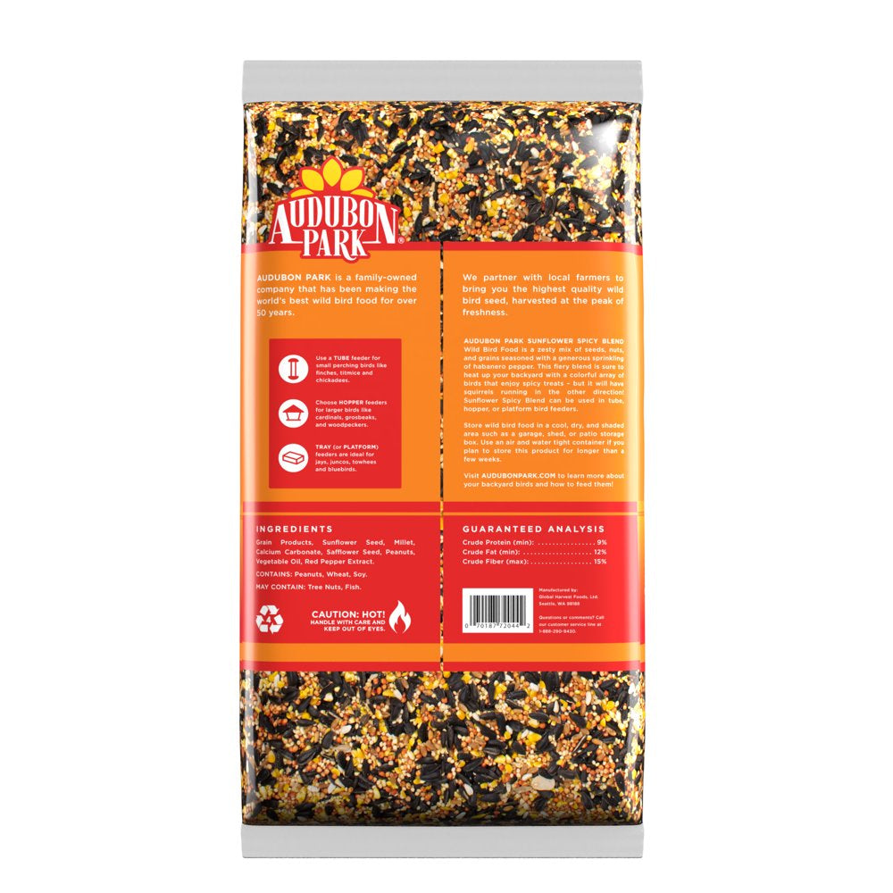 Audubon Park Sunflower Spicy Blend Wild Bird Food, New, 5 Lb. Bag Animals & Pet Supplies > Pet Supplies > Bird Supplies > Bird Food Global Harvest Foods, Ltd.   