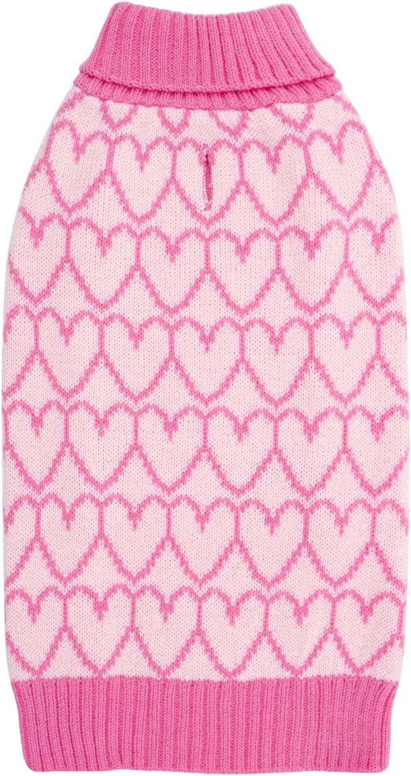 KYEESE Valentines Day Dog Sweaters Pink Heart Design Dog Sweaters with Leash Hole Pet Sweater Pet Clothes,M Animals & Pet Supplies > Pet Supplies > Dog Supplies > Dog Apparel kyeese 1#Heart (Pink) Large (11-19lbs) 