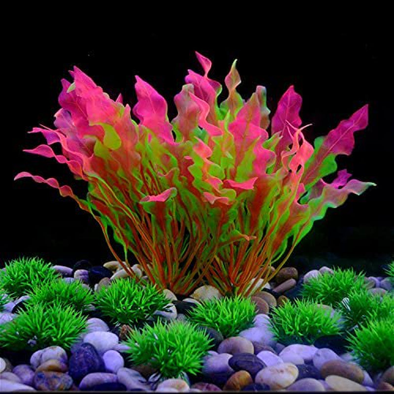 Aquarium Plants Plastic Fish Tank Plants Decoration Large Realistic Water Plants for Betta Cicilid Goldfish and Other Fishes, 9.5" Tall Fake Plants for Aquarium Decor, Red Animals & Pet Supplies > Pet Supplies > Fish Supplies > Aquarium Decor Frifoshs   