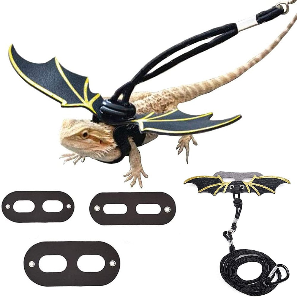 Genuine Leather Bearded Dragon Bat Wings with 3 Sizes Lizard Harness Metal Chain Leash with Fruit Charms for Amphibians Bearded Dragon Iguana Gecko Chameleon Reptiles Animals & Pet Supplies > Pet Supplies > Reptile & Amphibian Supplies > Reptile & Amphibian Food Xelparuc   