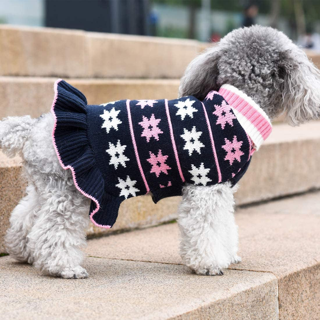 KYEESE Dog Sweaters for Small Dogs Turtleneck Dog Sweater Dress Knit Pullover Warm Animals & Pet Supplies > Pet Supplies > Dog Supplies > Dog Apparel kyeese   