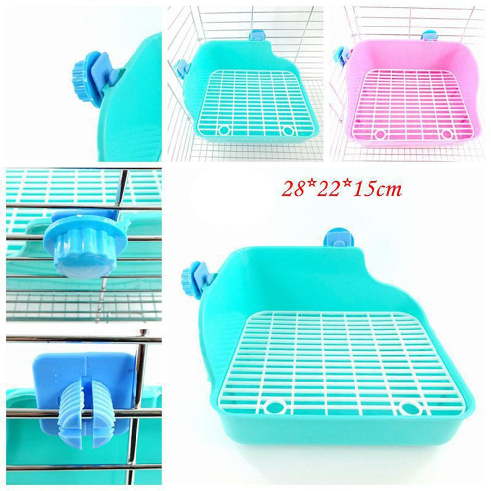 Rabbit Litter Box - Litter Box Cage Potty Trainer Rectangular Small Animals Pet Pan Cleaning Tool for Guinea Pigs Hamster Green Animals & Pet Supplies > Pet Supplies > Small Animal Supplies > Small Animal Bedding DYNWAVE   