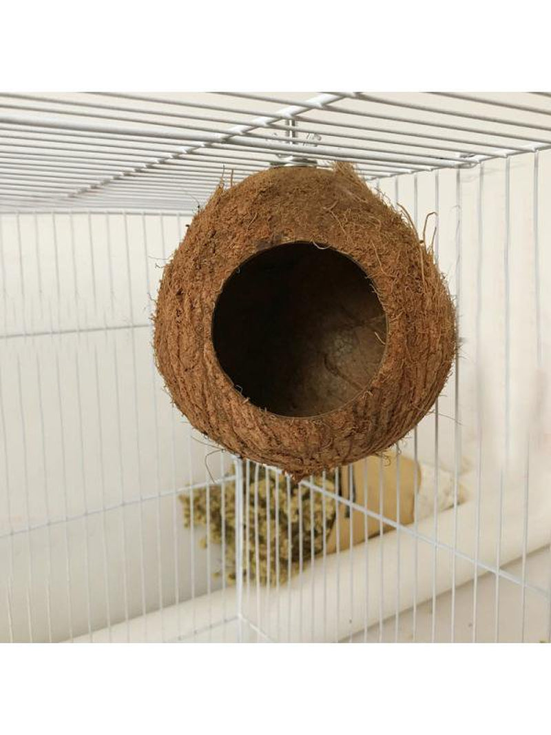 SHEMALL Natural Coconut Shell Bird Nest House Hut Feeder Pet Parrot Birds Toy Animals & Pet Supplies > Pet Supplies > Bird Supplies > Bird Toys SHEMALL   