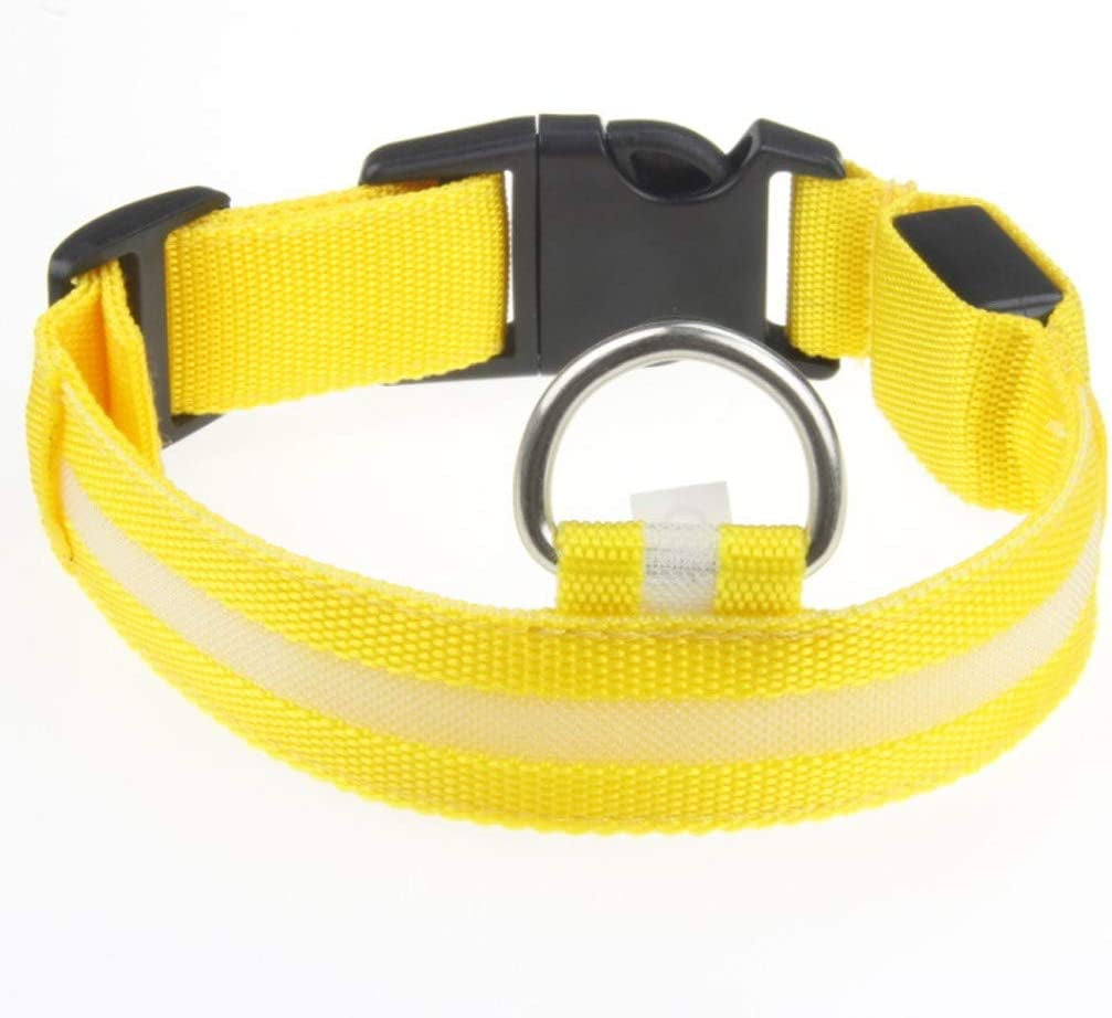 Bow Tie Pet Collar for Lighted up Nylon Solid LED Dog Collar Glow Necklace Animals & Pet Supplies > Pet Supplies > Dog Supplies > Dog Apparel HonpraD Yellow X-Large 