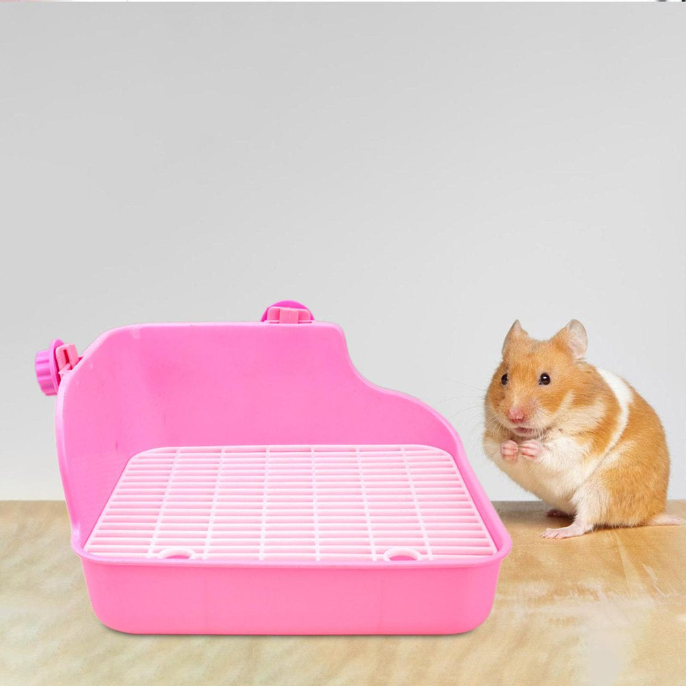 Small Animal Rabbit Litter Box Toilet Tray, Bedding Cage Cleaning Tool Pink 11X7.9X7.5In Animals & Pet Supplies > Pet Supplies > Small Animal Supplies > Small Animal Bedding perfeclan   