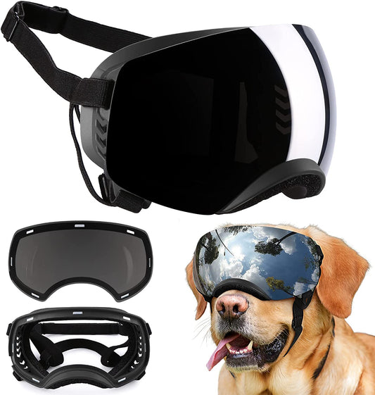 Dog Goggles, Ownpets Goggles with Adjustable Strap, Magnetic Design, Detachable Lens and UV Protection for Middle-Large Size Dog, Alaskan Malamute, Samoyed, Labrador and Border Collie (Black) Animals & Pet Supplies > Pet Supplies > Dog Supplies > Dog Apparel Ownpets Black  