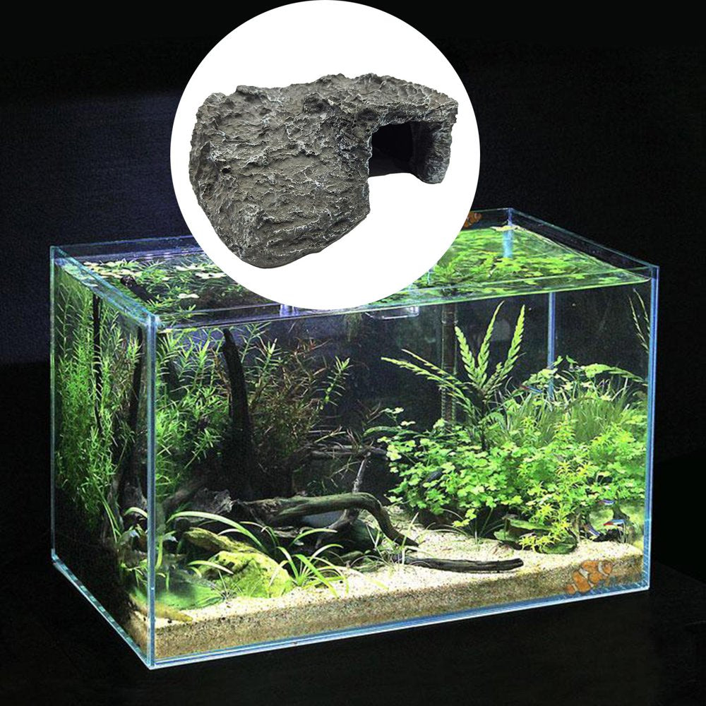 Reptile Hiding Cave Resin Material Natural Non- Hideout for Small Lizards Turtles Bearded Dragon Tortois Amphibians Fish Pet Supplies - D D Animals & Pet Supplies > Pet Supplies > Reptile & Amphibian Supplies > Reptile & Amphibian Habitat Accessories FITYLE   