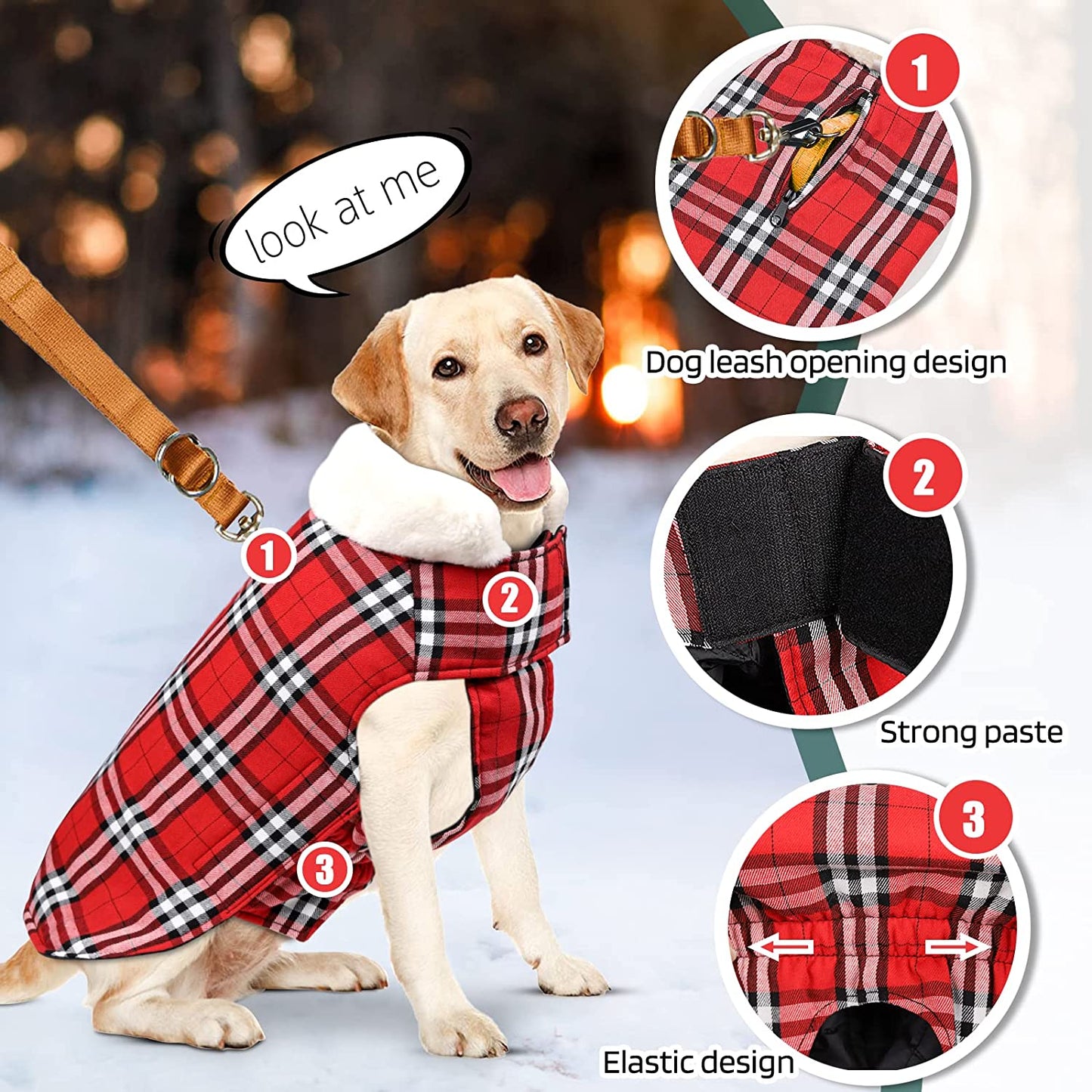 Kastty Dog Winter Coat, Reversible Extra Warm Dog Clothes, Waterproof& Windproof Dog Cold Weather Coats, Stylish& Cosy Dog Jacket, British Plaid 2 Style Dog Coat, Great for Dog Gift or Daily Wear, S Animals & Pet Supplies > Pet Supplies > Dog Supplies > Dog Apparel Kastty   