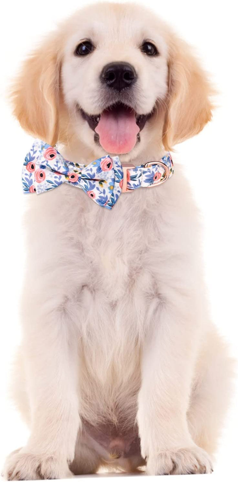 Large Dog Collar Personalized Dog Collars with Bow Tie Cotton Girls Buckle Puppy Collars for 3 Adjustable Sizes Small Medium Dog Animals & Pet Supplies > Pet Supplies > Dog Supplies > Dog Apparel HonpraD   