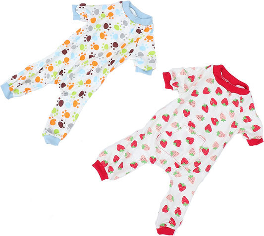 LIFKICH 2Pcs Lovely Pet Night Nightdress Dogs XL Clothes Pajamas Jammies Bodysuits Rompers Shirts Sleepwear Puppy Coat Wear Comfortable Nightclothes Jumsuit Costume Paw Printed Household Animals & Pet Supplies > Pet Supplies > Dog Supplies > Dog Apparel LIFKICH As Shown XL 
